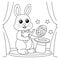 Eater Rabbit Magician Coloring Page for Kids