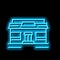 eatery cafeteria building neon glow icon illustration