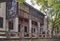 Eatery with wooden second level along canal in Tongli, China