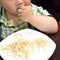 Eating baby to grab pasta