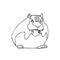 Eating hamster. Animal vector illustration. Doodle stylized image. Sketch style.