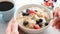 Eating healthy food breakfast oatmeal porridge