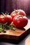 Eating red healthy ripe macro farm closeup organic kitchen vegetable tomatoes food vegetarian