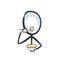 Eating soup with spoon from bowl. Vector simple stickman no face clipart cartoon. Hand drawn. Doodle sketch, graphic illustration