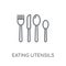 Eating utensils linear icon. Modern outline Eating utensils logo