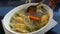 Eating Wonton Soup. Asian Cuisine