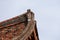 The eaves and corners of traditional Chinese residential buildings are made of red brick and lime