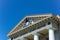 Eaves and Gable Above the Entrance of the Elko County Courthouse in Elko, Nevada, USA