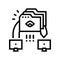 eavesdropping attacks line icon vector illustration