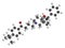 Ebastine antihistamine drug molecule. 3D rendering. Atoms are represented as spheres with conventional color coding: hydrogen (