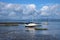 Ebbing tide, yachts, Morecambe Bay view