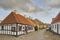 Ebeltoft, Denmark, September, 2022: Cozy street with old houses