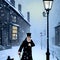 Ebenezer Scrooge Snowy Victorian Street