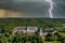 Ebernburg Castle during a thunderstorm