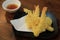 Ebi tempura, Deep fried shrimp with flour, Traditional Japaneses recipe