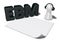 Ebm tag, blank white paper sheet and pawn with headphones