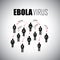 ebola epidemic concept of spreading among people - vector graphic icon