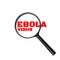 Ebola virus disease text with Magnifier isolated