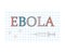 Ebola word on checkered paper sheet