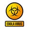 Ebola Yellow Danger Sign. Vector