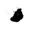 Ebony ink blob. Black paint spilled drop cover and textile design element. Paint Inkblot on paper.