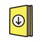 Ebook digital download icon - book and arrow