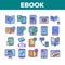 Ebook Electronic Tool Collection Icons Set Vector