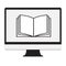 Ebook icon on white background. flat style. monitor, book, online sign. online traning symbol