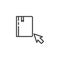 EBook with mouse cursor arrow line icon