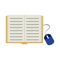 Ebook mouse digital home education flat style icon
