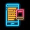 eBook neon glow icon illustration