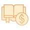 Ebook pay flat icon. Electronic library orange icons in trendy flat style. Paid content gradient style design, designed