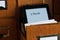 Ebook Reader in a Library - New Technology Concept