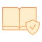 Ebooks available flat icon. Electronic book orange icons in trendy flat style. Cheked book gradient style design