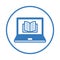 EBooks, book, books, Learning, learn icon. Blue vector sketch.