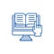 Ebooks line icon concept. Ebooks flat  vector symbol, sign, outline illustration.