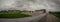 Ebrington square, landmark of old army barracks in londonderry or derry on a cloudy day. Memorial place of northern ireland