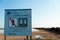 Ebro delta, Spain - 10 august 2019: national park sign advising of breeding birds protected area in ebro delta national park in