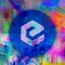 Ecash cryptocurrency coin on colorful background, cryptocurrency concept
