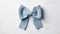 Eccentric Dutch Tradition: Blue Crochet Bow On Wooden Surface