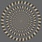 Eccentric rotating circle. optical illusion