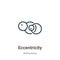 Eccentricity outline vector icon. Thin line black eccentricity icon, flat vector simple element illustration from editable
