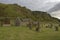 Ecclesgreig Burial ground at the foot of the dramatic Cliffs in the St Cyrus National Nature Reserve in Aberdeenshire.