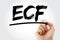 ECF - Extracellular fluid acronym with marker, medical concept background