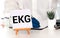 ECG Acronym or abbreviation to medical dignostics of electrocardiogram
