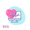 Ecg, heart diagnostics, medical icon