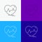 ecg, heart, heartbeat, pulse, beat Icon Over Various Background. Line style design, designed for web and app. Eps 10 vector