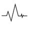 ECG heart rhythm. Cardiogram icon on the background of the heart.