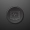 ECG Line Icon. Black Push-Button