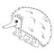 Echidna Animal Coloring Page Isolated for Kids